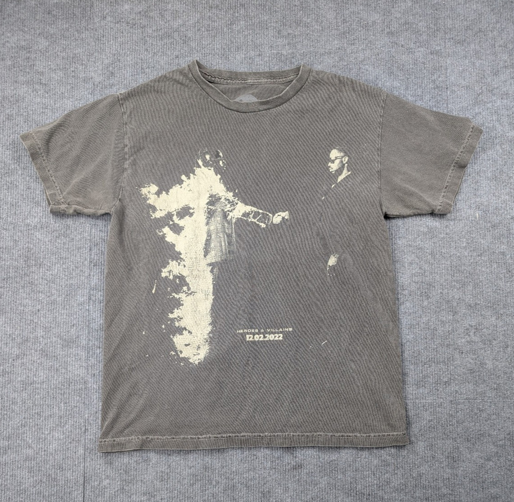 Metro Boomin Heroes & Villains Shirt Mens Small Gray 2022 Tour Rap Music Hip Hop